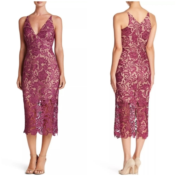 Dress the Population | Dresses | Dress The Population Marie Lace Midi Dress  | Poshmark